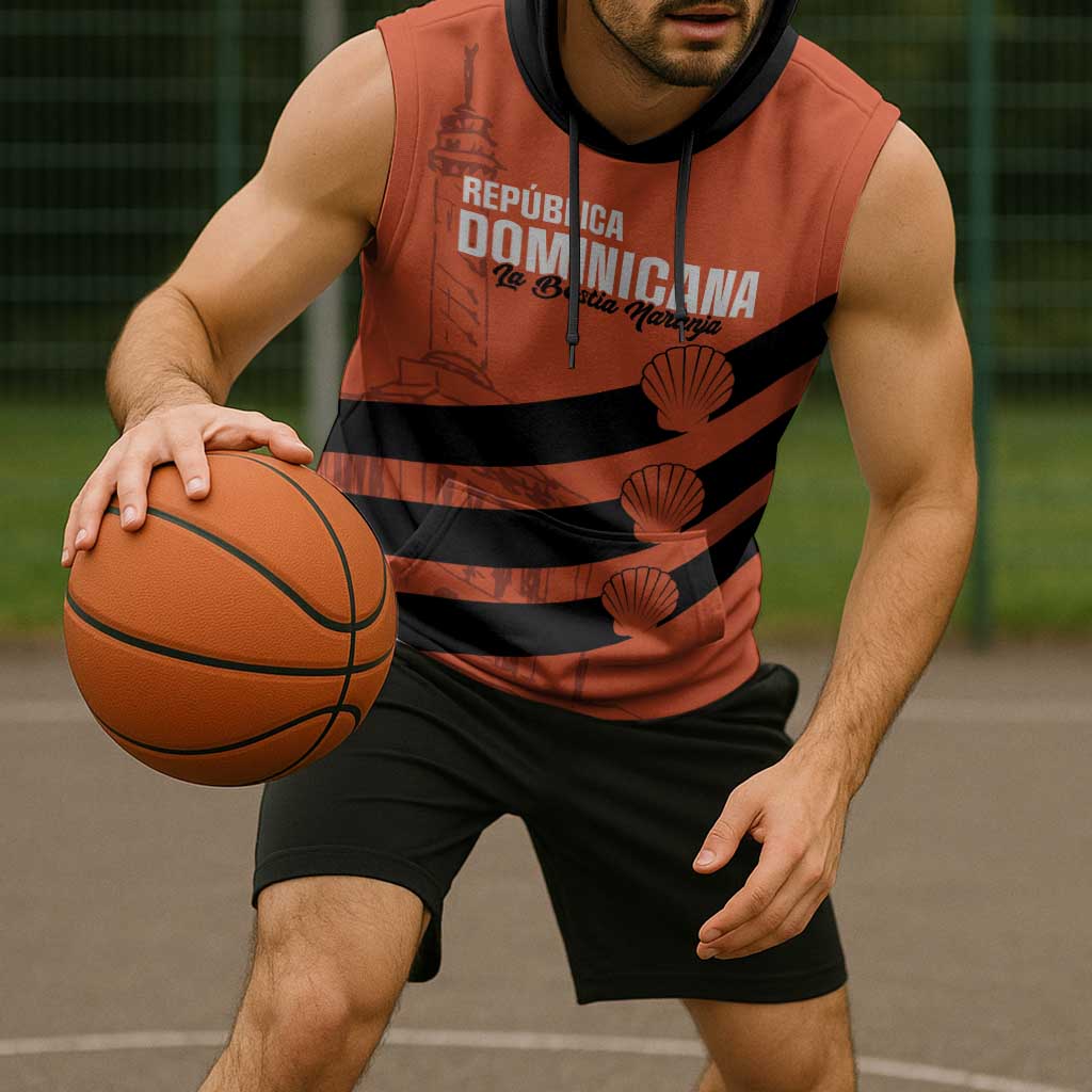 Cibao Dominican Republic Football Custom Sleeveless Hoodie Vamos La Bestia Naranja - Wonder Print Shop