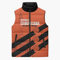 Cibao Dominican Republic Football Custom Sleeveless Puffer Jacket Vamos La Bestia Naranja - Wonder Print Shop