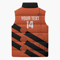 Cibao Dominican Republic Football Custom Sleeveless Puffer Jacket Vamos La Bestia Naranja - Wonder Print Shop