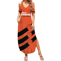 Cibao Dominican Republic Football Custom Summer Maxi Dress Vamos La Bestia Naranja - Wonder Print Shop