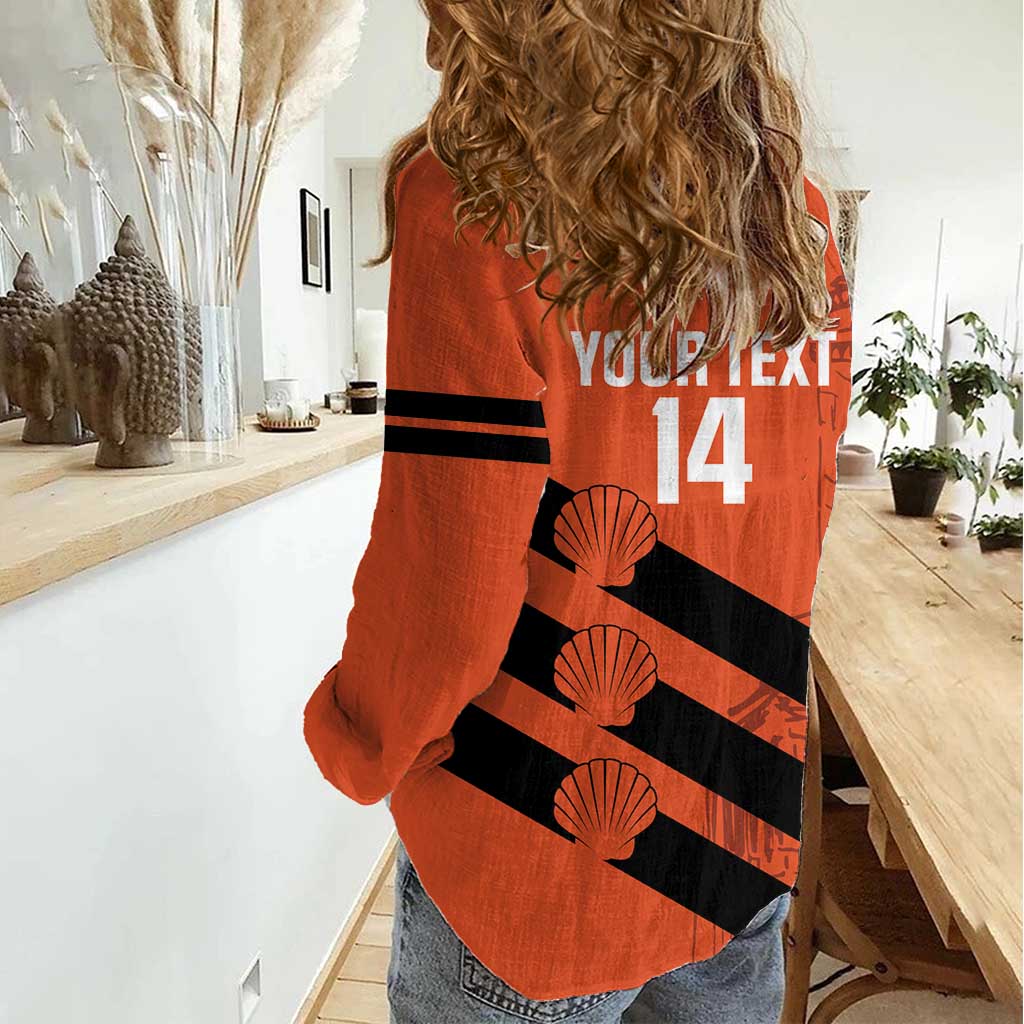 Cibao Dominican Republic Football Custom Women Casual Shirt Vamos La Bestia Naranja - Wonder Print Shop