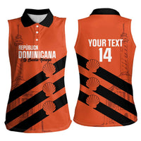 Cibao Dominican Republic Football Custom Women Sleeveless Polo Shirt Vamos La Bestia Naranja - Wonder Print Shop