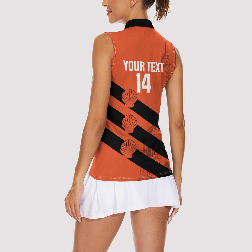 Cibao Dominican Republic Football Custom Women Sleeveless Polo Shirt Vamos La Bestia Naranja - Wonder Print Shop