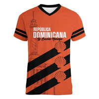 Cibao Dominican Republic Football Custom Women V-Neck T-Shirt Vamos La Bestia Naranja - Wonder Print Shop