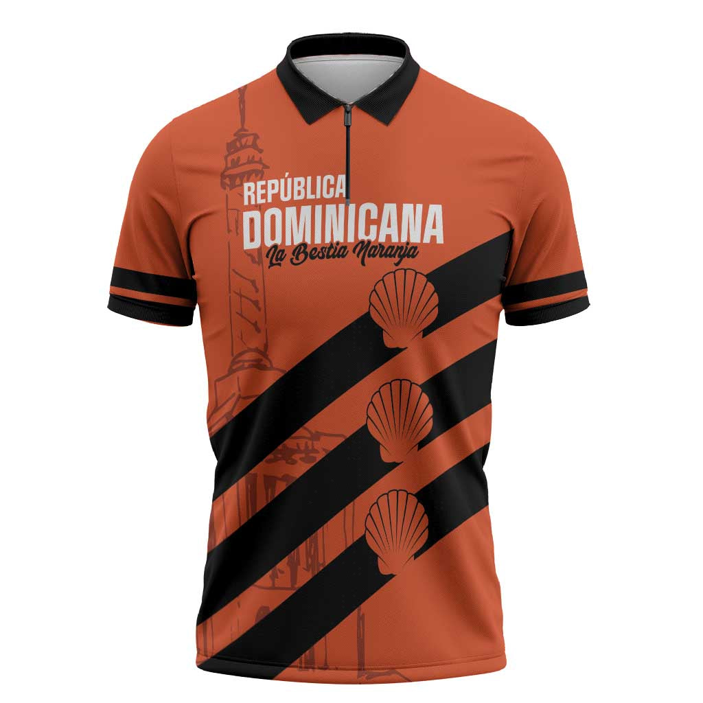 Cibao Dominican Republic Football Custom Zipper Polo Shirt Vamos La Bestia Naranja - Wonder Print Shop
