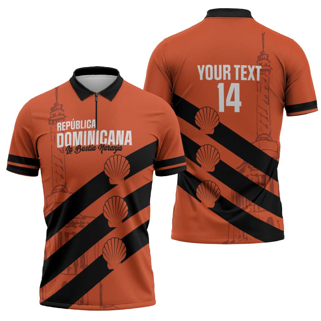 Cibao Dominican Republic Football Custom Zipper Polo Shirt Vamos La Bestia Naranja - Wonder Print Shop