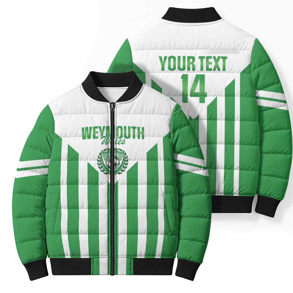 Weymouth Barbados Football Custom Bomber Puffer Jacket Come On Wales - Wonder Print Shop