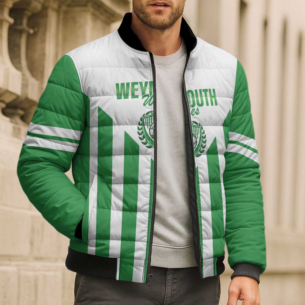 Weymouth Barbados Football Custom Bomber Puffer Jacket Come On Wales - Wonder Print Shop
