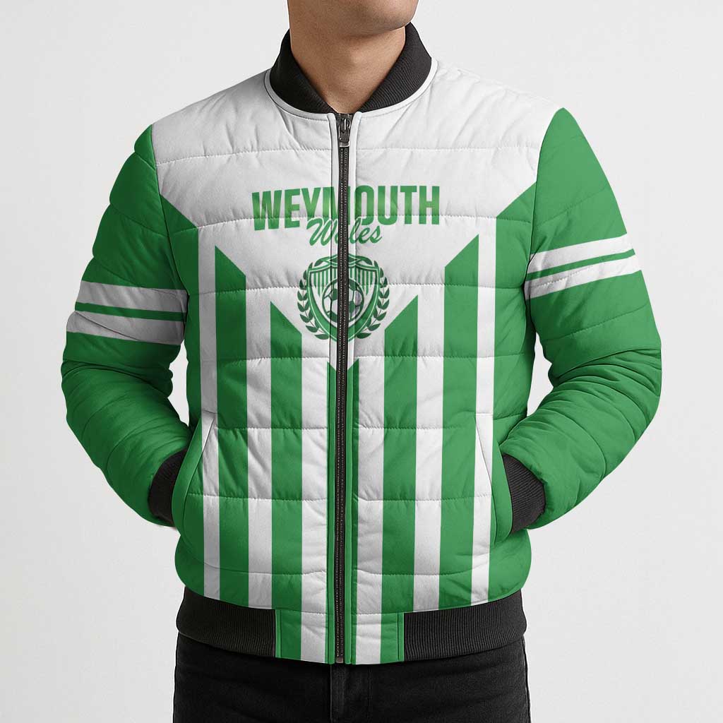 Weymouth Barbados Football Custom Bomber Puffer Jacket Come On Wales - Wonder Print Shop