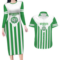 Weymouth Barbados Football Custom Couples Matching Long Sleeve Bodycon Dress and Hawaiian Shirt Come On Wales - Wonder Print Shop
