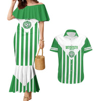 Weymouth Barbados Football Custom Couples Matching Mermaid Dress and Hawaiian Shirt Come On Wales - Wonder Print Shop