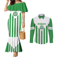 Weymouth Barbados Football Custom Couples Matching Mermaid Dress and Long Sleeve Button Shirt Come On Wales - Wonder Print Shop