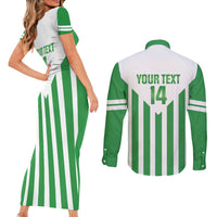 Weymouth Barbados Football Custom Couples Matching Short Sleeve Bodycon Dress and Long Sleeve Button Shirt Come On Wales - Wonder Print Shop