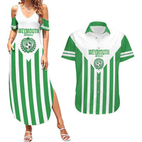 Weymouth Barbados Football Custom Couples Matching Summer Maxi Dress and Hawaiian Shirt Come On Wales - Wonder Print Shop