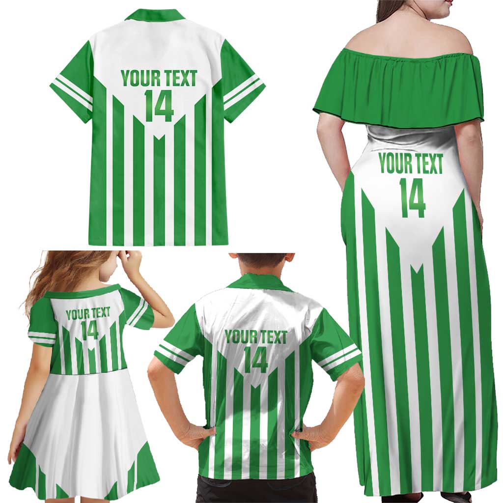 Weymouth Barbados Football Custom Family Matching Off Shoulder Maxi Dress and Hawaiian Shirt Come On Wales - Wonder Print Shop