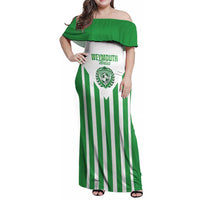 Weymouth Barbados Football Custom Family Matching Off Shoulder Maxi Dress and Hawaiian Shirt Come On Wales - Wonder Print Shop