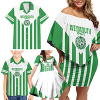 Weymouth Barbados Football Custom Family Matching Off Shoulder Short Dress and Hawaiian Shirt Come On Wales - Wonder Print Shop