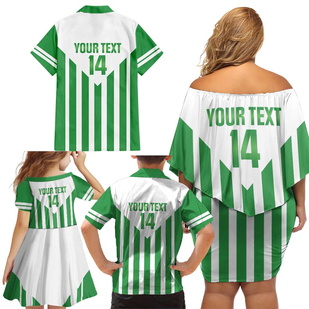 Weymouth Barbados Football Custom Family Matching Off Shoulder Short Dress and Hawaiian Shirt Come On Wales - Wonder Print Shop