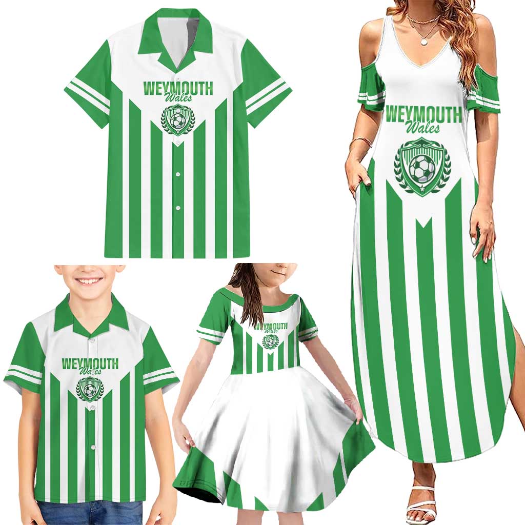 Weymouth Barbados Football Custom Family Matching Summer Maxi Dress and Hawaiian Shirt Come On Wales - Wonder Print Shop