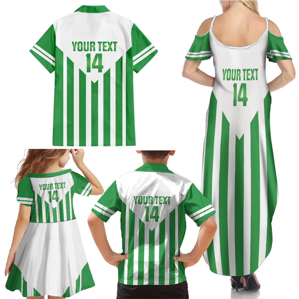 Weymouth Barbados Football Custom Family Matching Summer Maxi Dress and Hawaiian Shirt Come On Wales - Wonder Print Shop