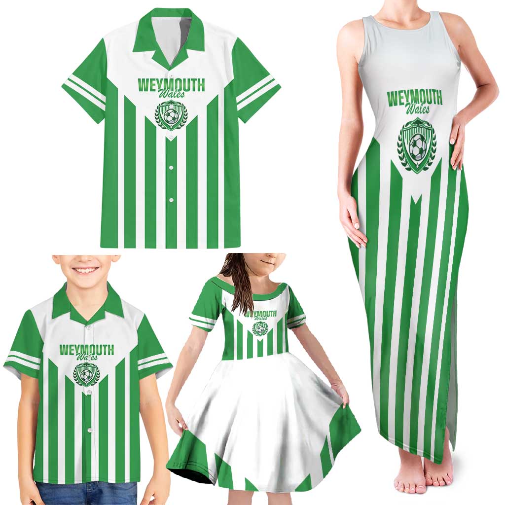 Weymouth Barbados Football Custom Family Matching Tank Maxi Dress and Hawaiian Shirt Come On Wales - Wonder Print Shop
