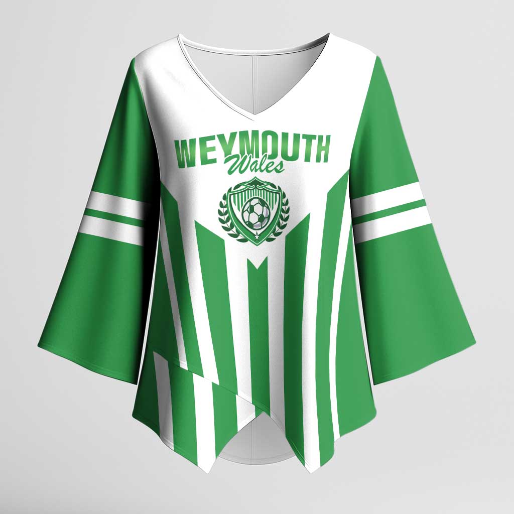 Weymouth Barbados Football Custom Kimono Sleeve Blouse Come On Wales - Wonder Print Shop