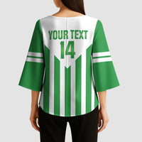 Weymouth Barbados Football Custom Kimono Sleeve Blouse Come On Wales - Wonder Print Shop