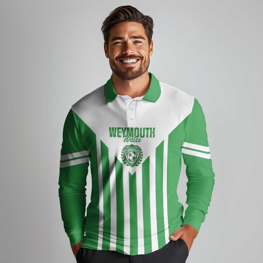 Weymouth Barbados Football Custom Long Sleeve Polo Shirt Come On Wales - Wonder Print Shop
