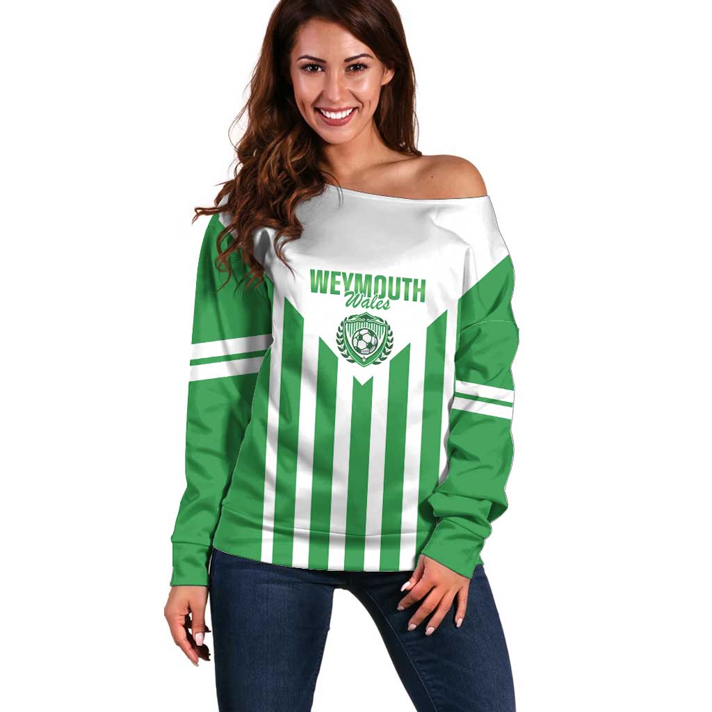 Weymouth Barbados Football Custom Off Shoulder Sweater Come On Wales - Wonder Print Shop