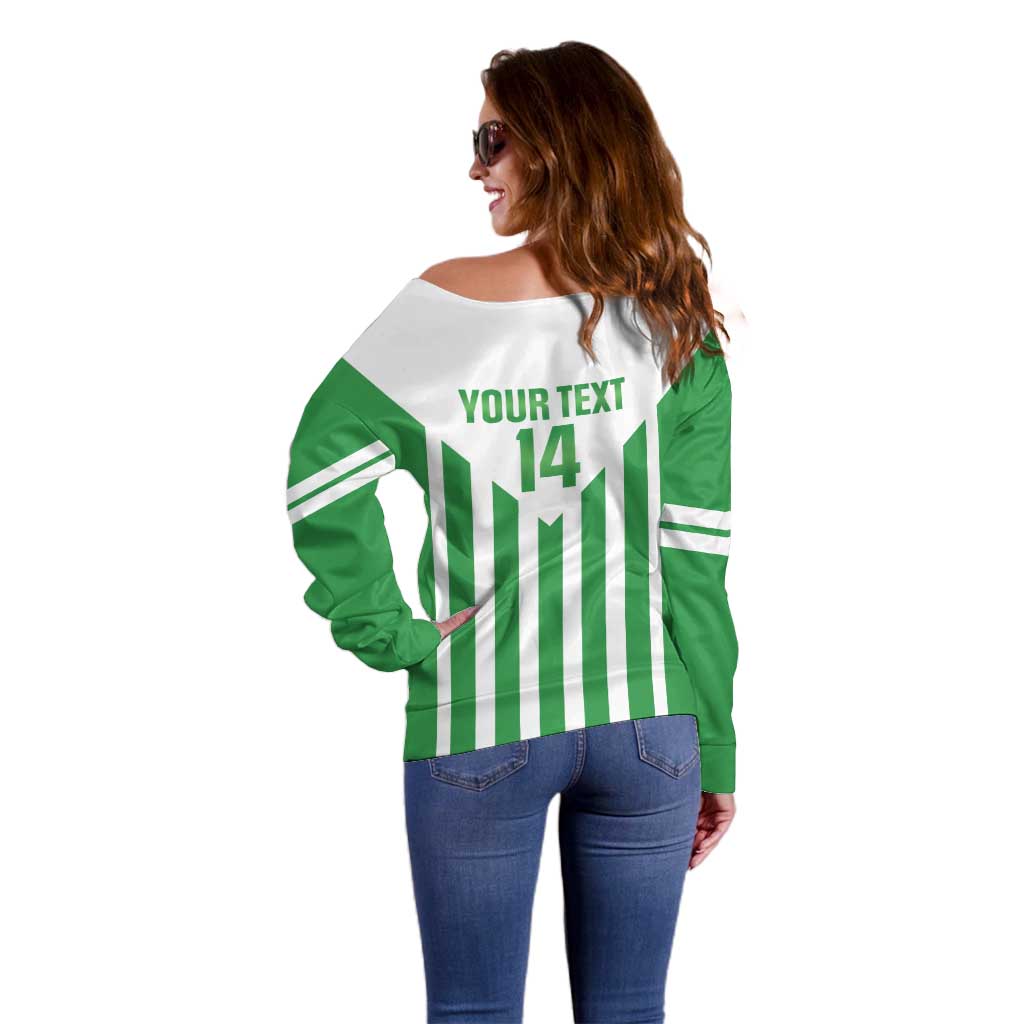 Weymouth Barbados Football Custom Off Shoulder Sweater Come On Wales - Wonder Print Shop