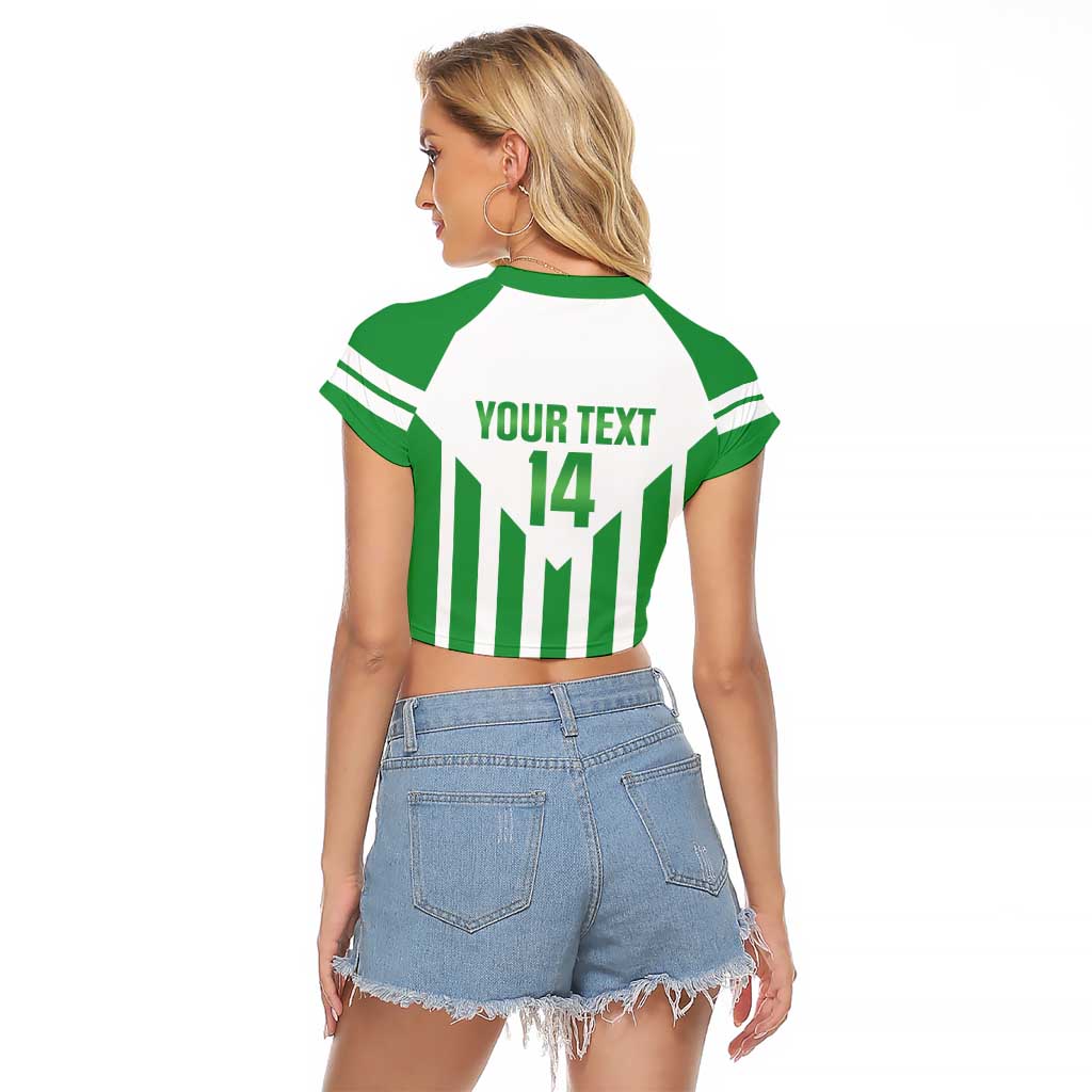 Weymouth Barbados Football Custom Raglan Cropped T Shirt Come On Wales - Wonder Print Shop