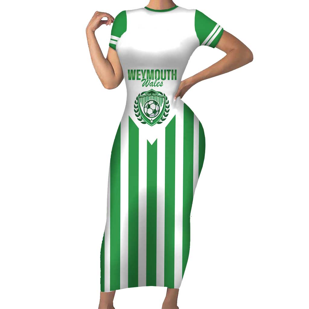 Weymouth Barbados Football Custom Short Sleeve Bodycon Dress Come On Wales - Wonder Print Shop