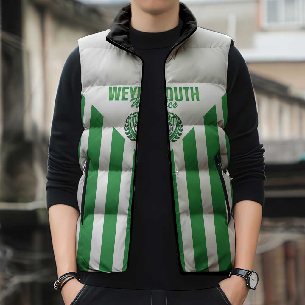 Weymouth Barbados Football Custom Sleeveless Puffer Jacket Come On Wales - Wonder Print Shop