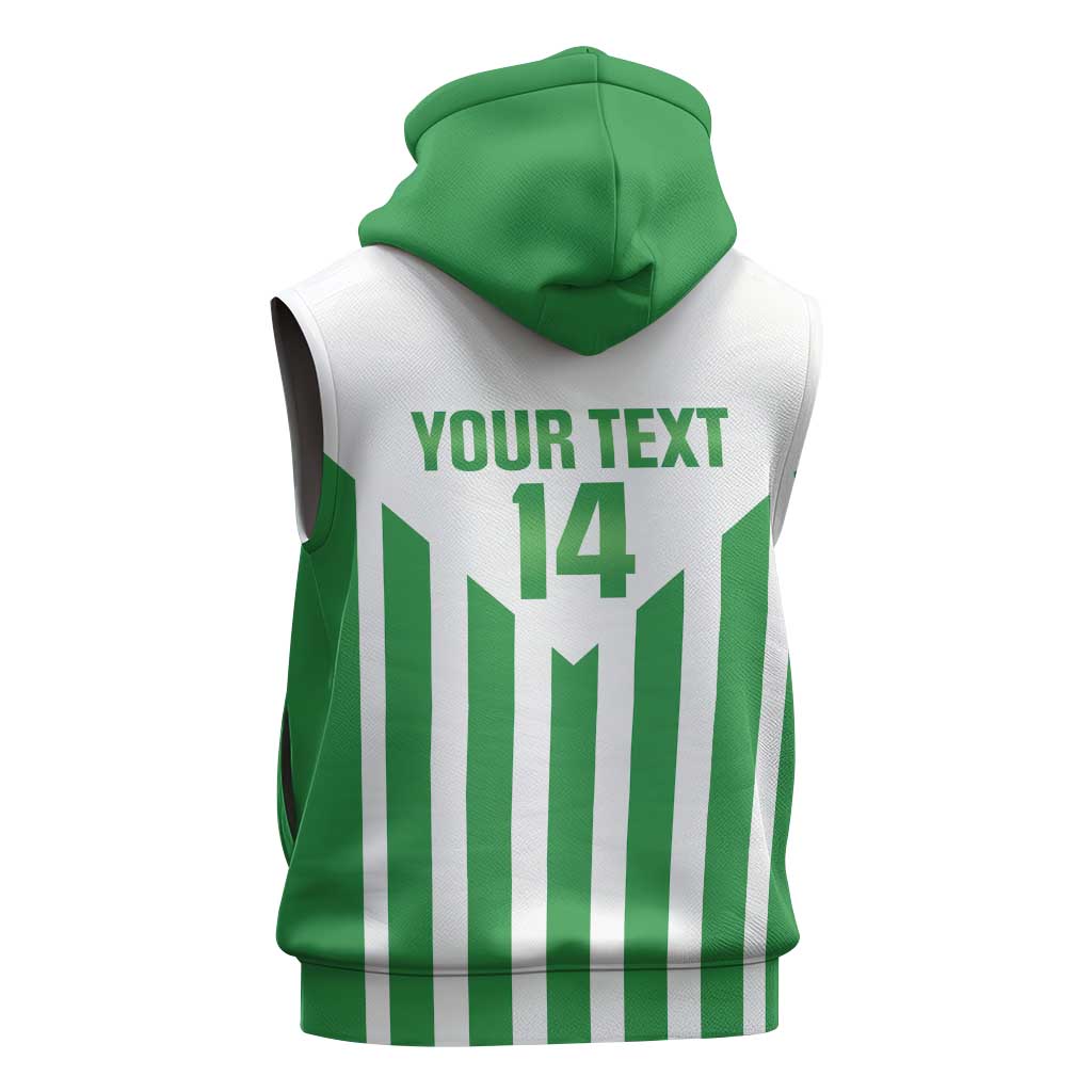 Weymouth Barbados Football Custom Sleeveless Zip Hoodie Come On Wales - Wonder Print Shop