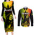 Jamaica Legend Bob Couples Matching Long Sleeve Bodycon Dress and Long Sleeve Button Shirts The King Of Reggae - Wonder Print Shop