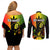 Jamaica Legend Bob Couples Matching Off Shoulder Short Dress and Long Sleeve Button Shirts The King Of Reggae - Wonder Print Shop
