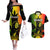 Jamaica Legend Bob Couples Matching Off The Shoulder Long Sleeve Dress and Hawaiian Shirt The King Of Reggae - Wonder Print Shop