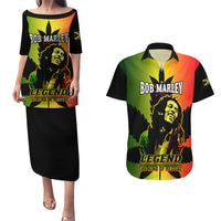 Jamaica Legend Bob Couples Matching Puletasi Dress and Hawaiian Shirt The King Of Reggae - Wonder Print Shop