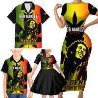 Jamaica Legend Bob Family Matching Short Sleeve Bodycon Dress and Hawaiian Shirt The King Of Reggae - Wonder Print Shop
