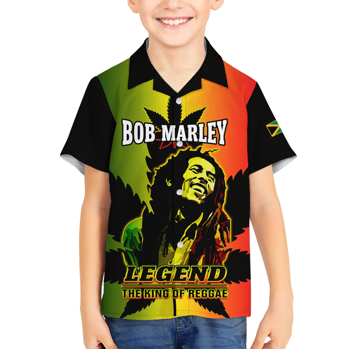 Jamaica Legend Bob Kid Hawaiian Shirt The King Of Reggae - Wonder Print Shop