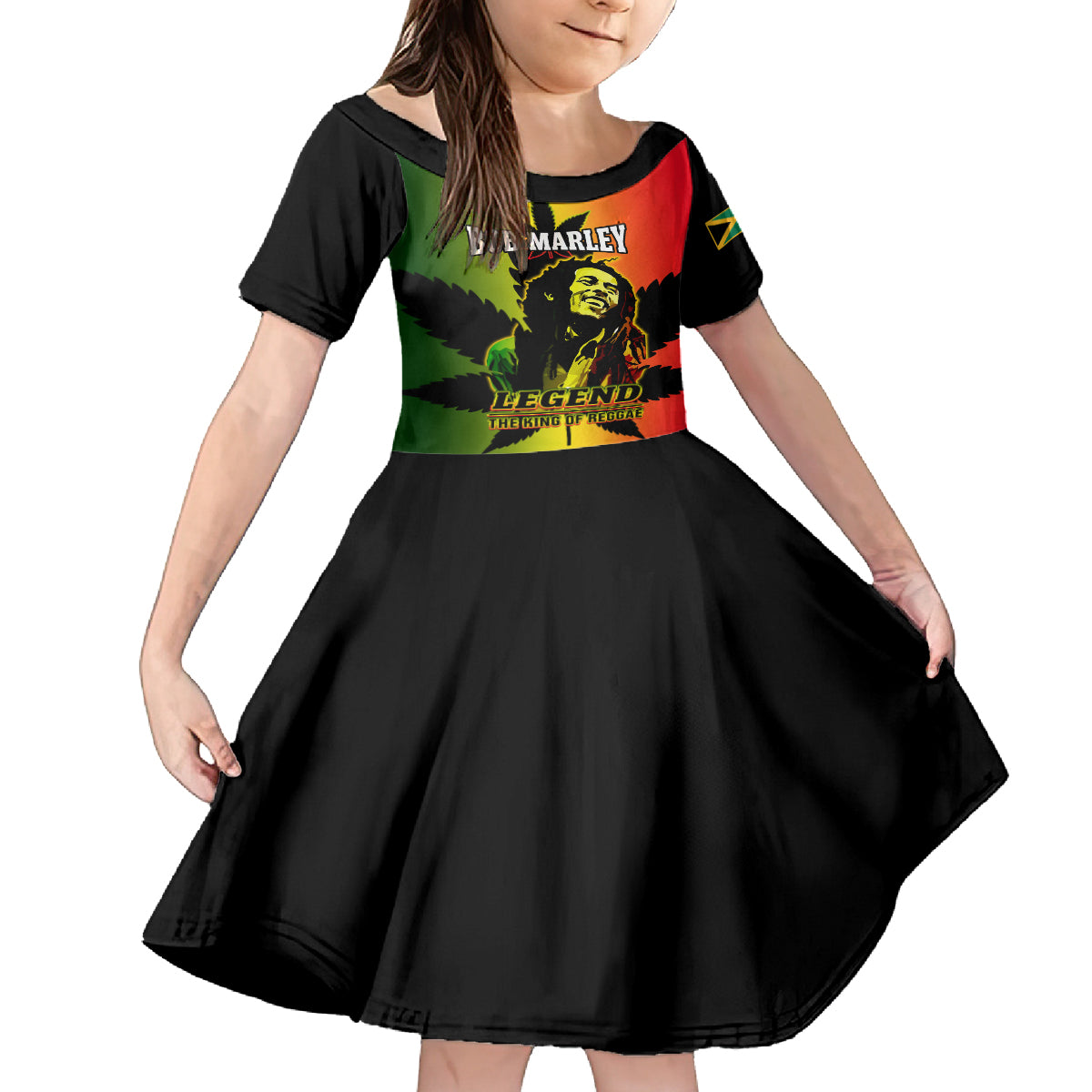 Jamaica Legend Bob Kid Short Sleeve Dress The King Of Reggae - Wonder Print Shop
