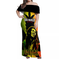 Jamaica Legend Bob Off Shoulder Maxi Dress The King Of Reggae - Wonder Print Shop