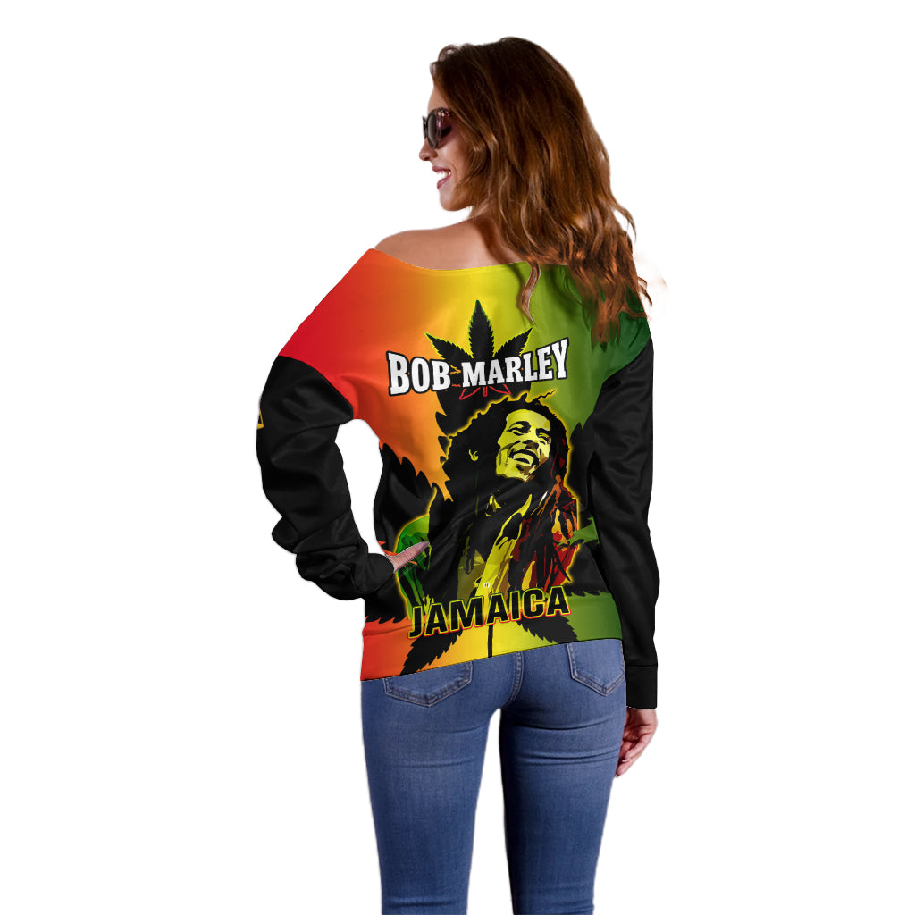 Jamaica Legend Bob Off Shoulder Sweater The King Of Reggae - Wonder Print Shop