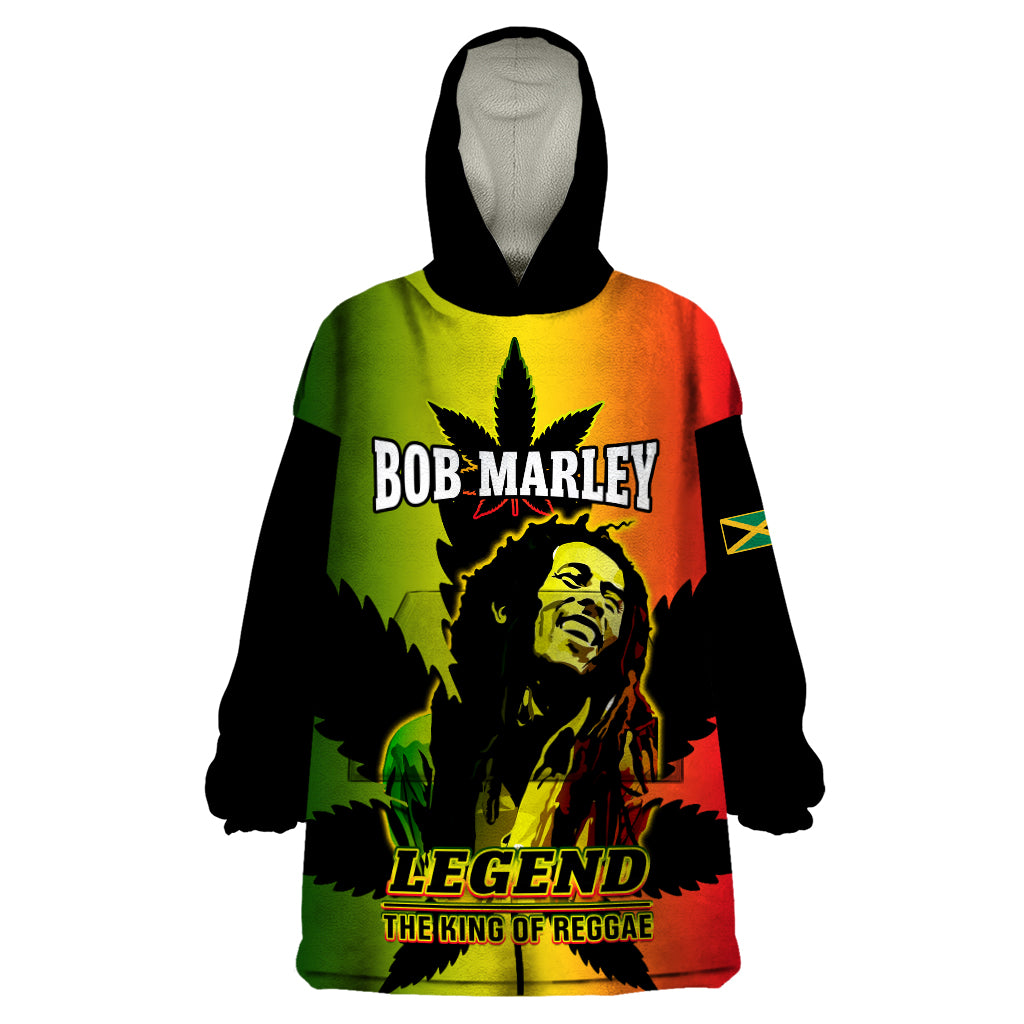 Jamaica Legend Bob Wearable Blanket Hoodie The King Of Reggae - Wonder Print Shop