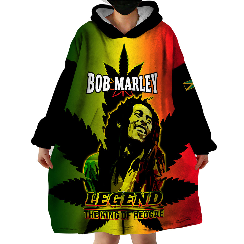 Jamaica Legend Bob Wearable Blanket Hoodie The King Of Reggae - Wonder Print Shop