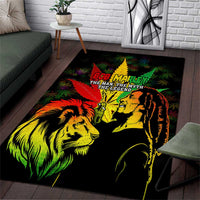 Jamaica Legend Bob Area Rug Lion With Cannabis Leaf Pattern - Wonder Print Shop