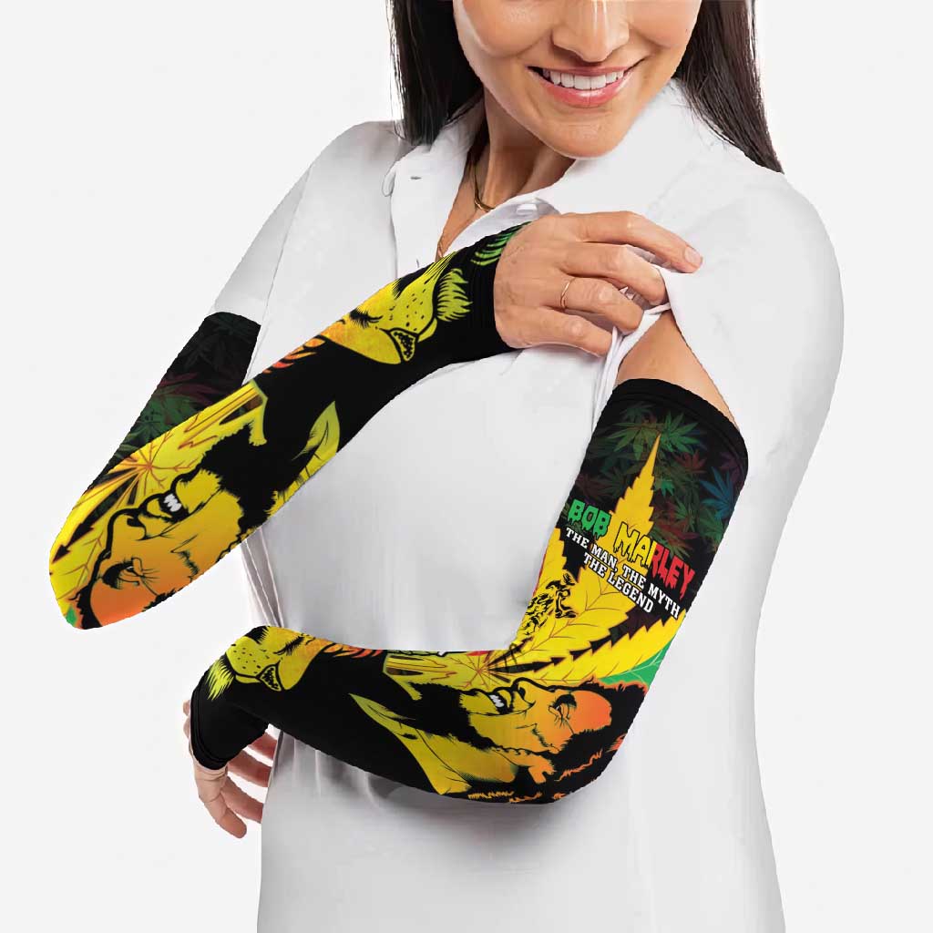 Jamaica Legend Bob Arm Sleeves Lion With Cannabis Leaf Pattern - Wonder Print Shop