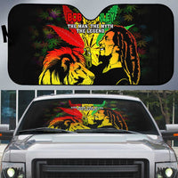 Jamaica Legend Bob Auto Sun Shade Lion With Cannabis Leaf Pattern - Wonder Print Shop