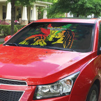 Jamaica Legend Bob Auto Sun Shade Lion With Cannabis Leaf Pattern - Wonder Print Shop