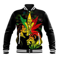 Jamaica Legend Bob Baseball Jacket Lion With Cannabis Leaf Pattern LT14